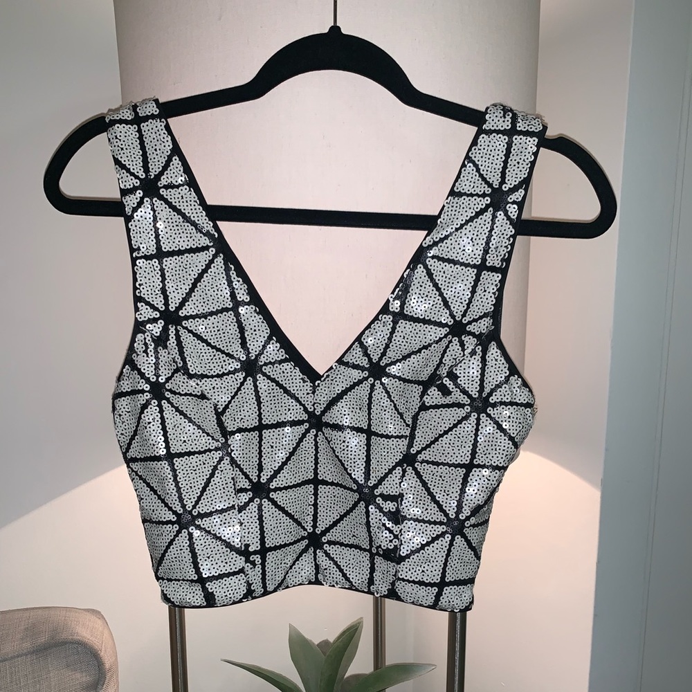 Bebe Sequence Crop Top